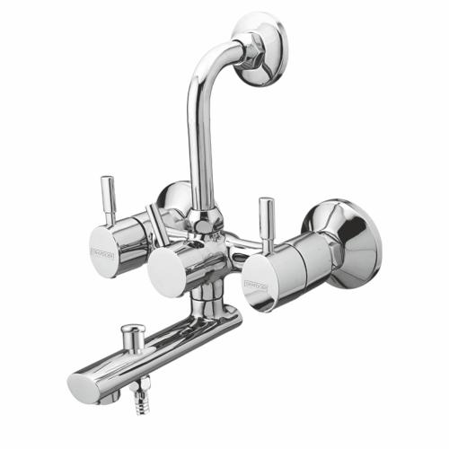 Wall Mixer Three in One with L-Bend for Overhead Shower Chrome